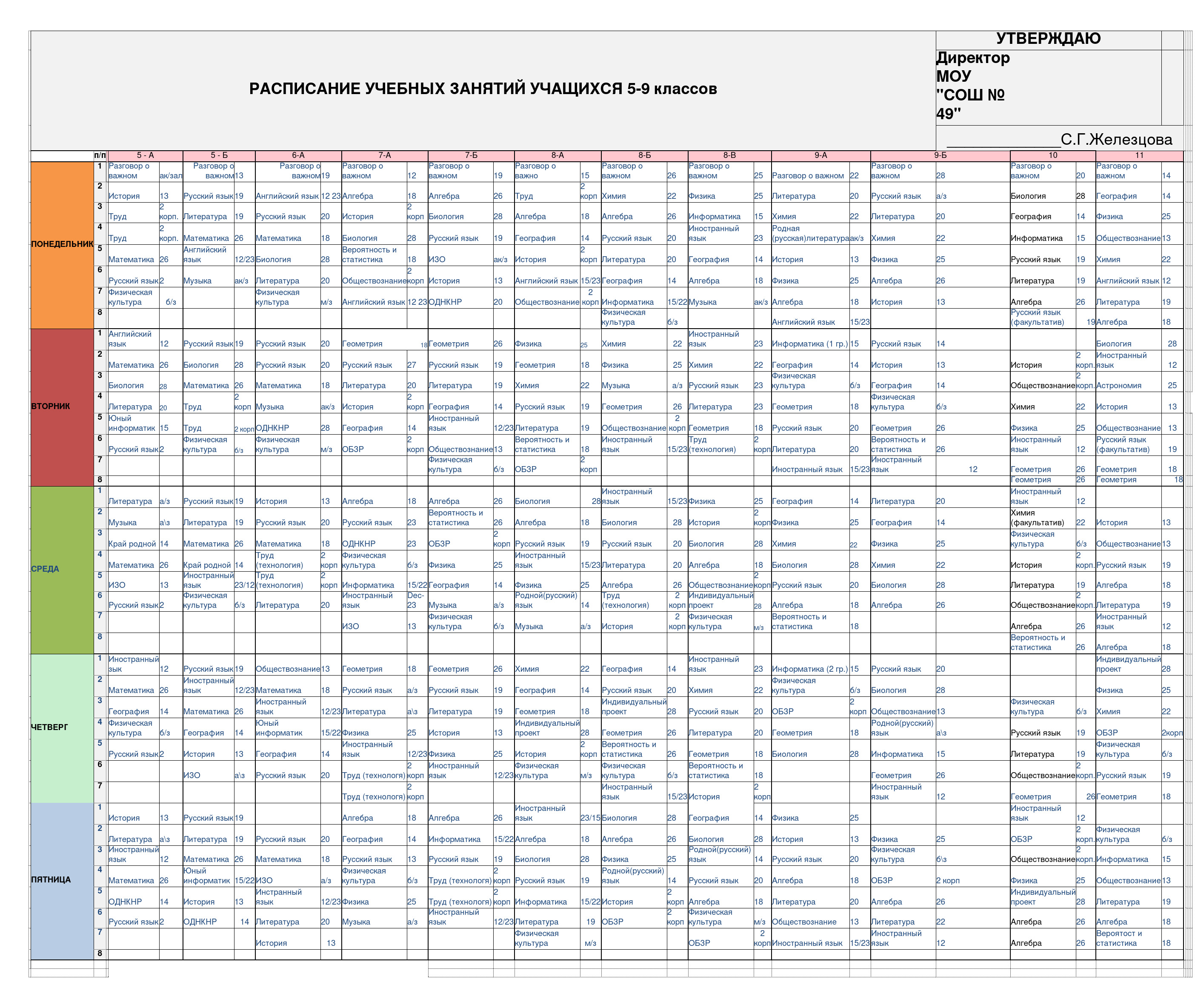 Расписание 23-24